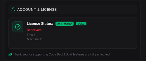 Account Section
