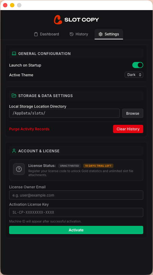 Activation Form