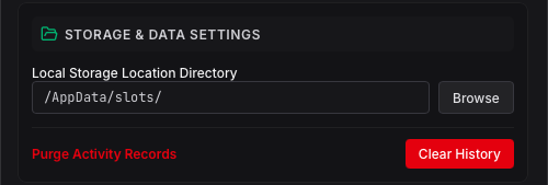 Storage Settings